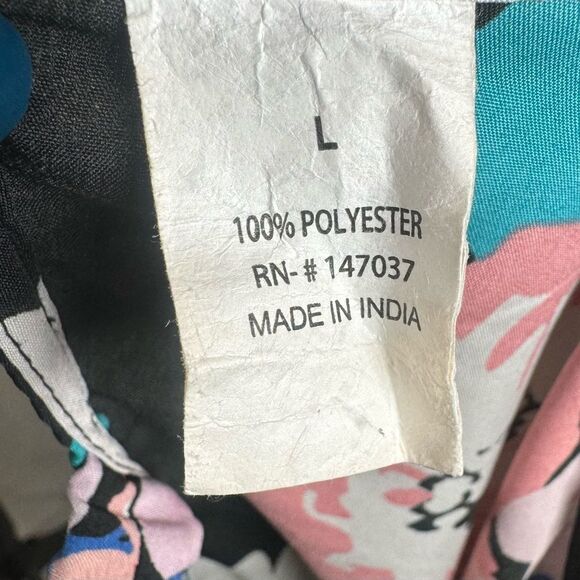 Black floral strappy back sundress size large - Picture 4 of 4